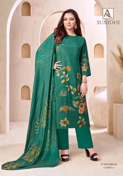 Sunidhi Alok Pure Muslin Karachi Salwar Suits Wholesale Rate
