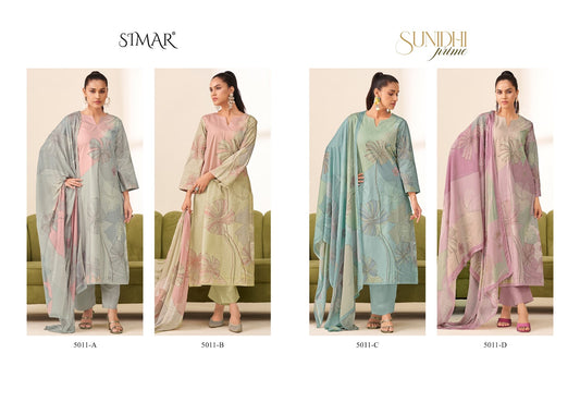 Sunidhi Prime Simar Glossy Pure Lawn Pant Style Suits Wholesale Price