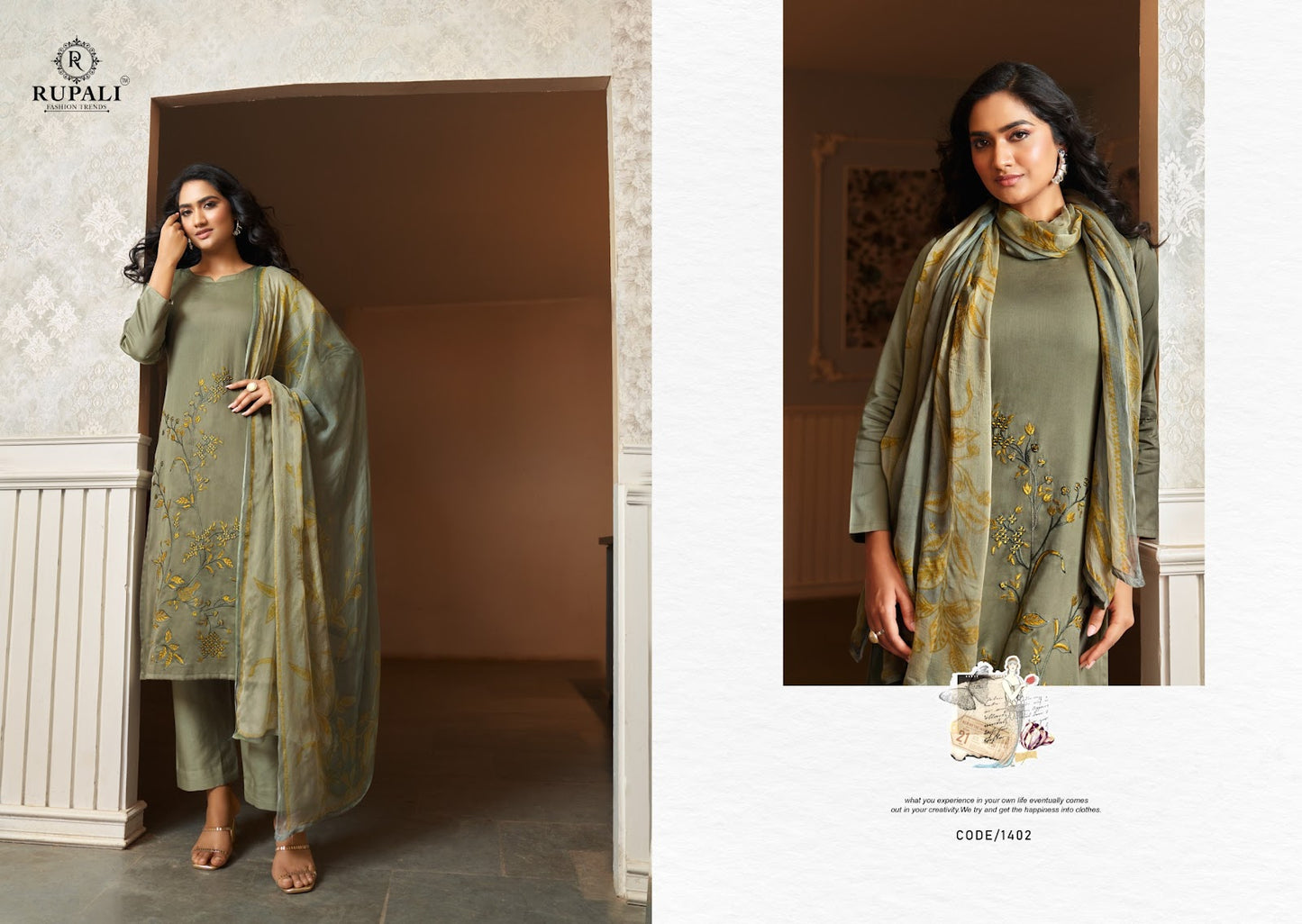Sunidhi Rupali Jaam Satin Pant Style Suits Supplier