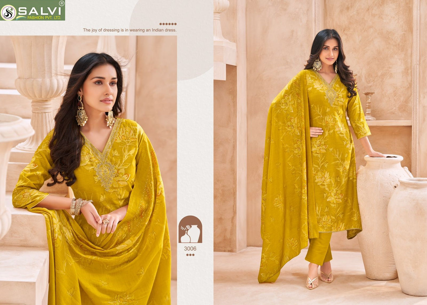 Sunidhi Vol 3 Salvi Fashion Linen Silk Pant Style Suits Exporter Ahmedabad
