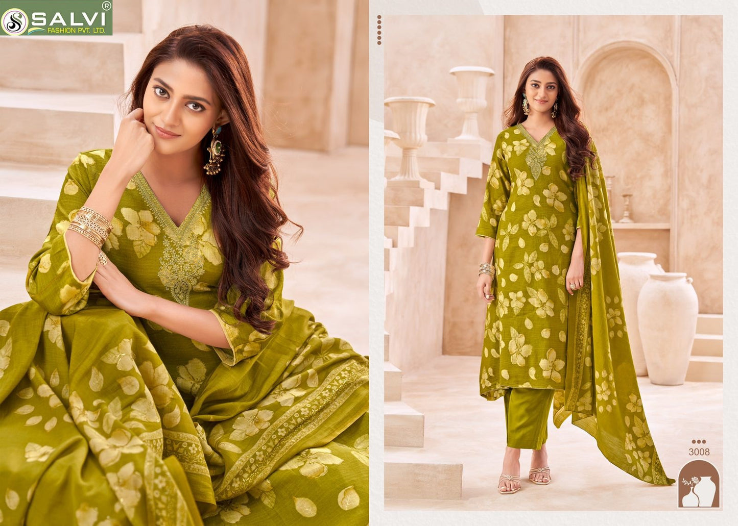 Sunidhi Vol 3 Salvi Fashion Linen Silk Pant Style Suits Exporter Ahmedabad