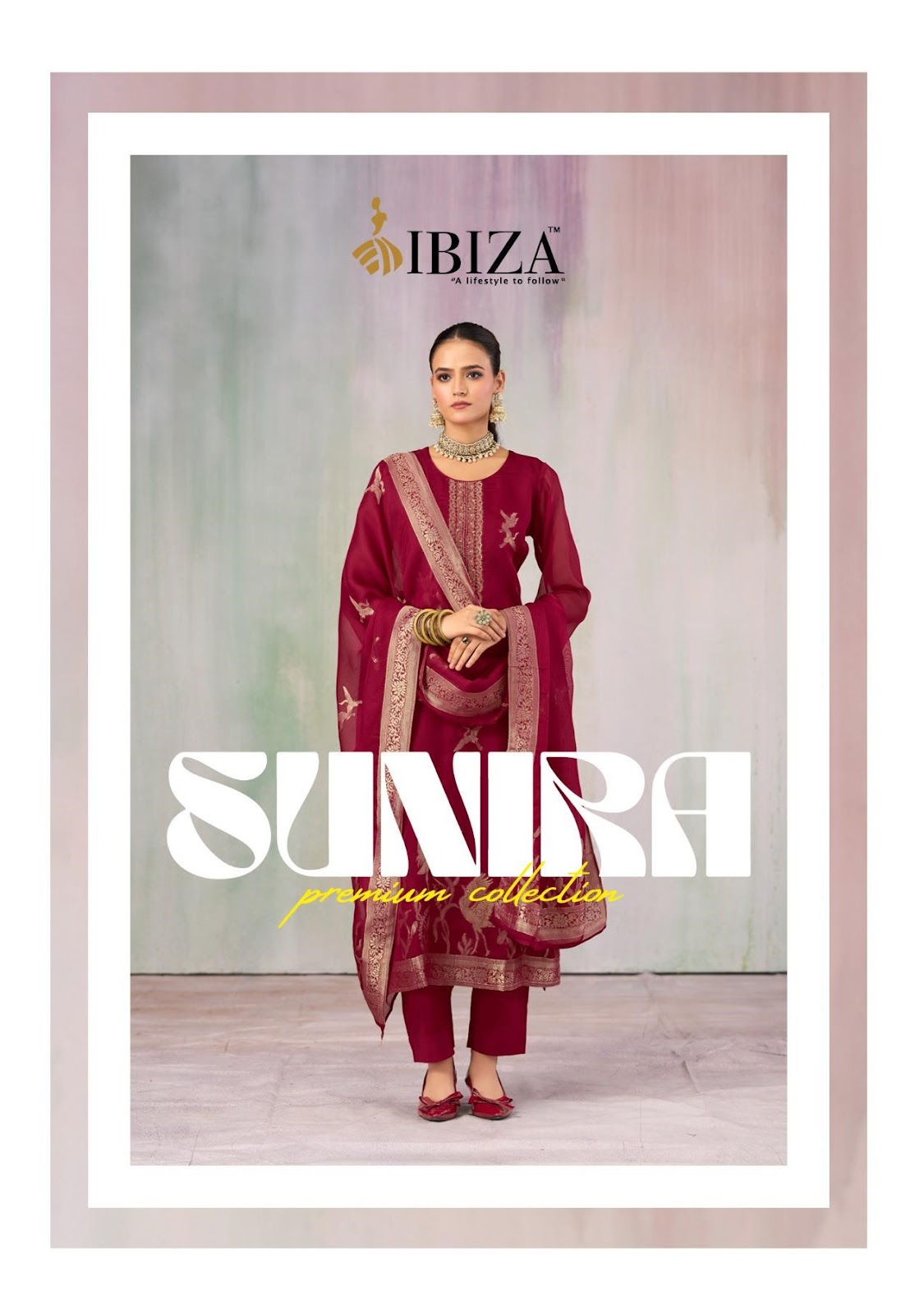 Sunira Ibiza Jacquard Pant Style Suits Exporter Ahmedabad