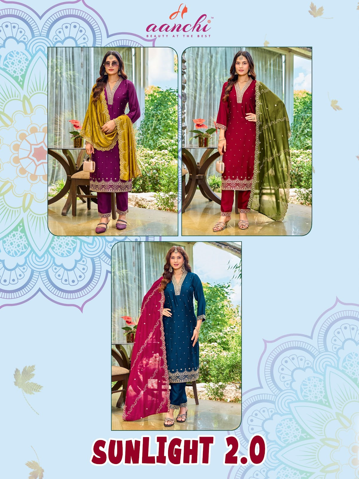 Sunlight 2.0 Aanchi Vichitra Silk Readymade Pant Style Suits Wholesale Price