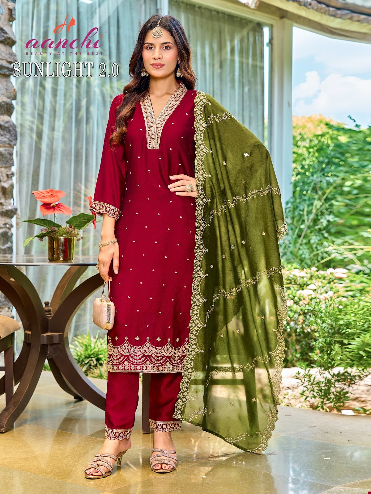 Sunlight 2.0 Aanchi Vichitra Silk Readymade Pant Style Suits Wholesale Price