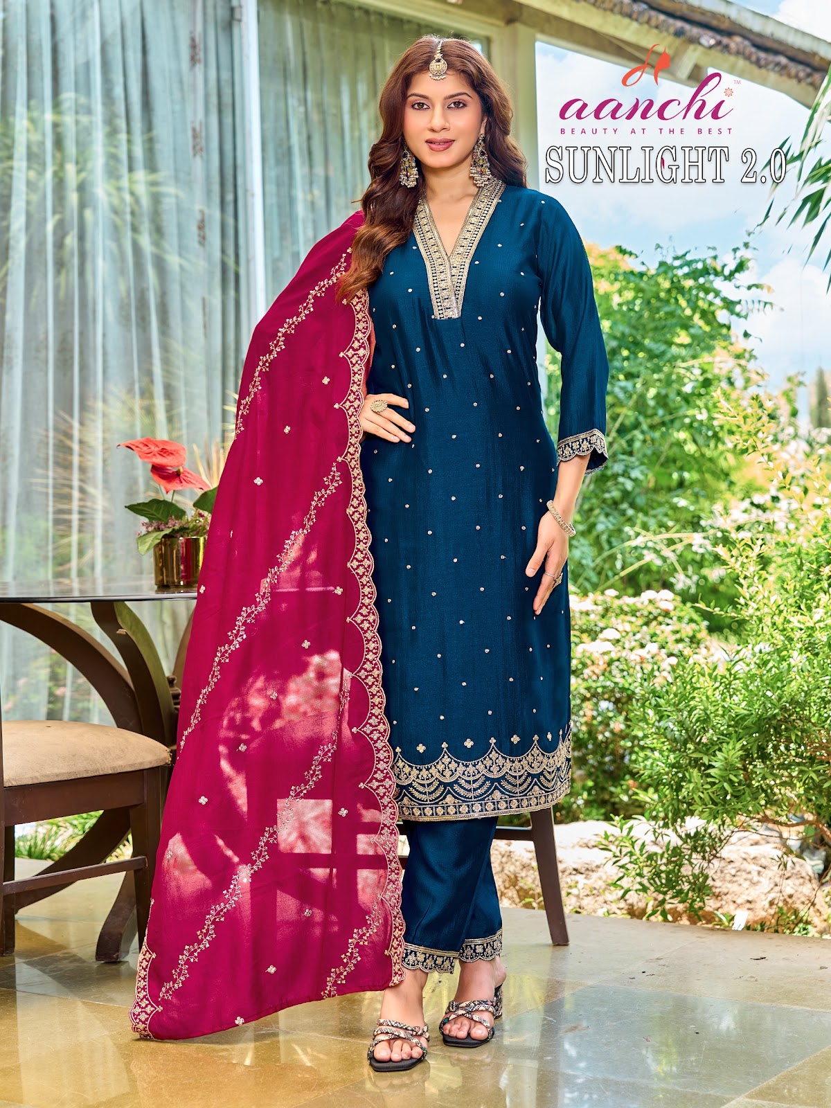 Sunlight 2.0 Aanchi Vichitra Silk Readymade Pant Style Suits Wholesale Price