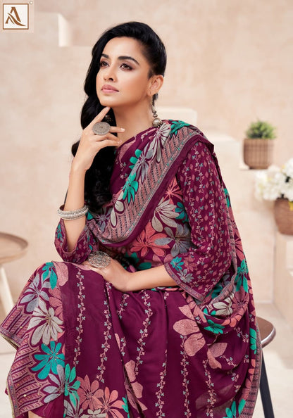 Sunrise Alok Viscose Karachi Pashmina Salwar Suits Wholesaler