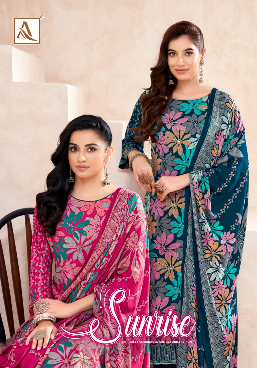 Sunrise Alok Viscose Karachi Pashmina Salwar Suits Wholesaler
