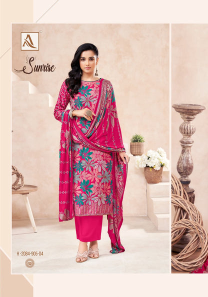 Sunrise Alok Viscose Karachi Pashmina Salwar Suits Wholesaler