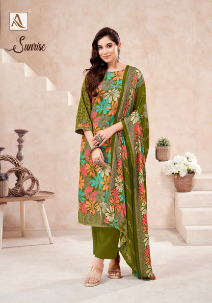 Sunrise Alok Viscose Karachi Pashmina Salwar Suits Wholesaler