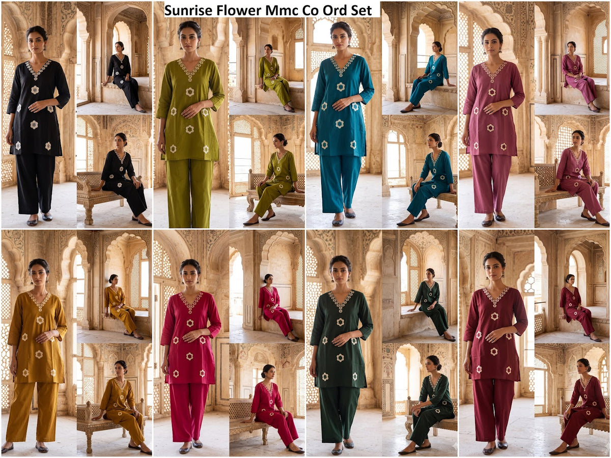 Sunrise Flower Mmc Dhabu Cotton Co Ord Set Manufacturer India