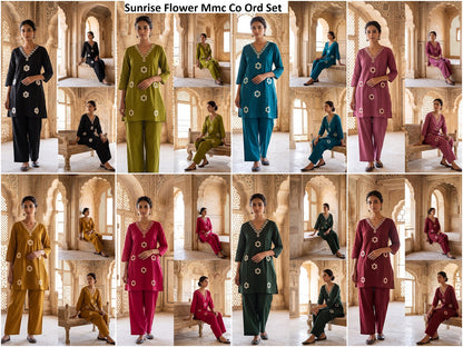 Sunrise Flower Mmc Dhabu Cotton Co Ord Set Manufacturer India