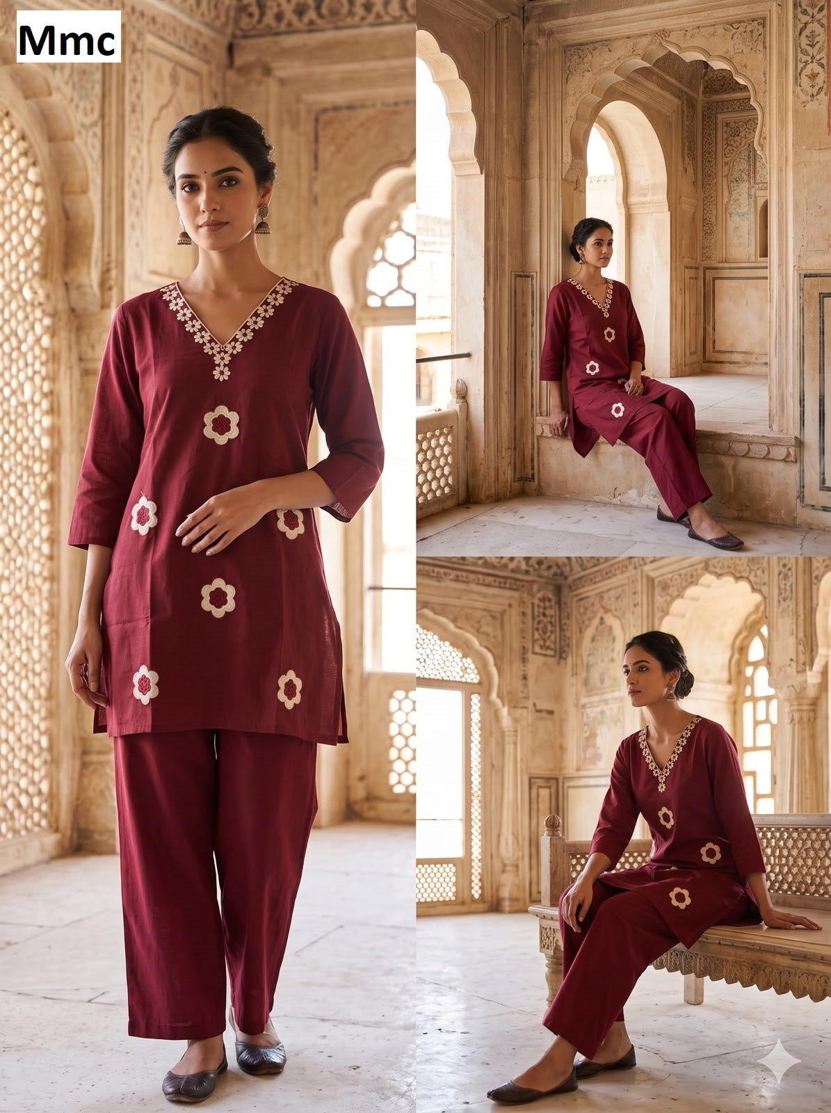 Sunrise Flower Mmc Dhabu Cotton Co Ord Set Manufacturer India