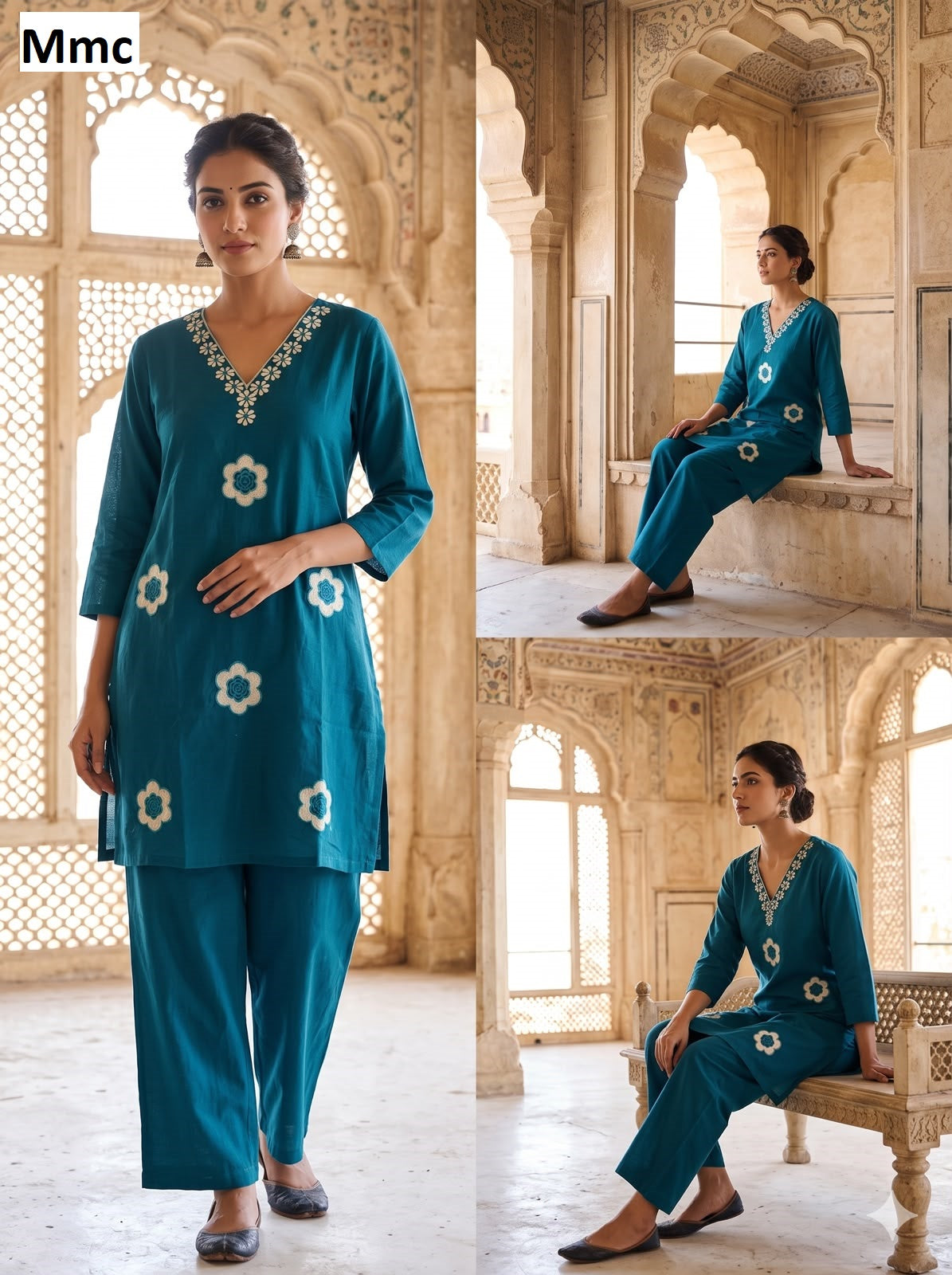 Sunrise Flower Mmc Dhabu Cotton Co Ord Set Manufacturer India