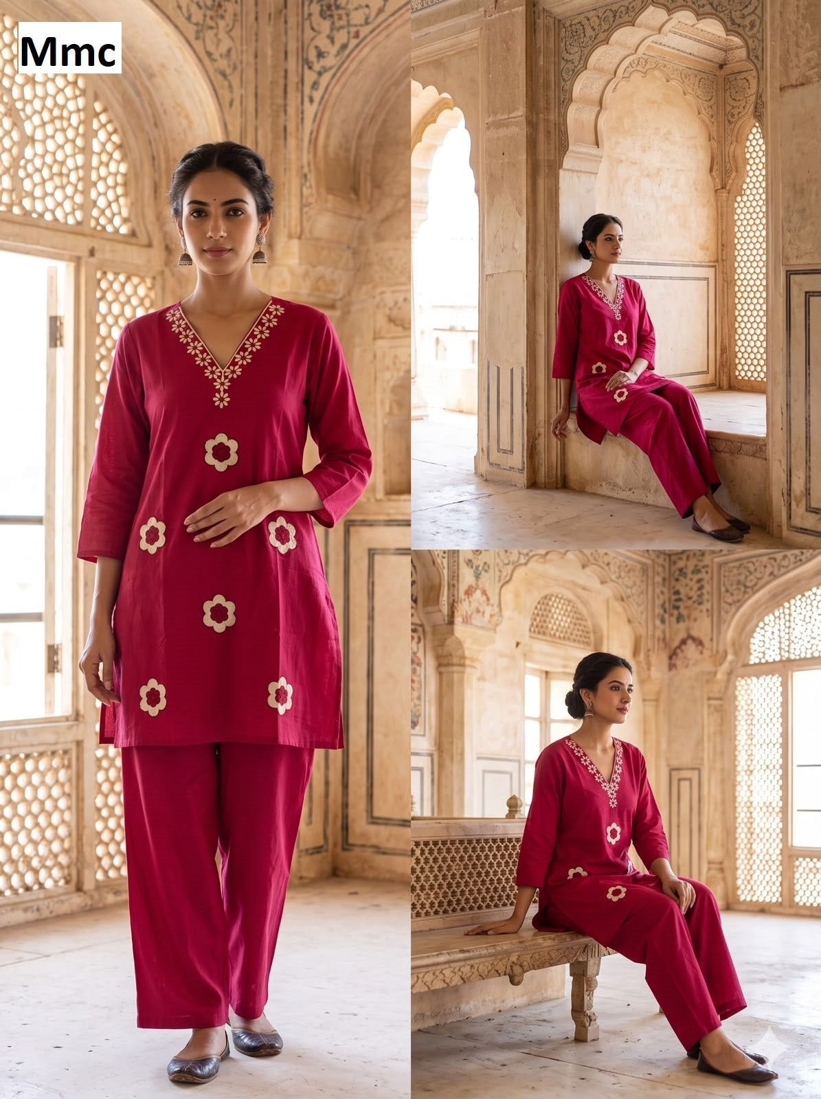 Sunrise Flower Mmc Dhabu Cotton Co Ord Set Manufacturer India
