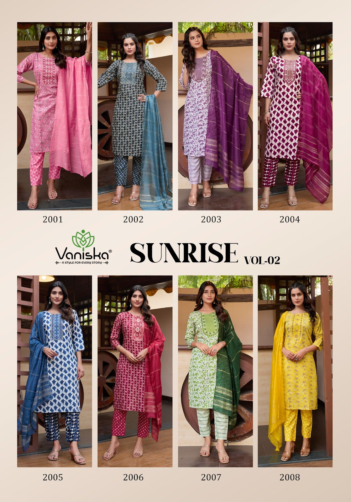 Sunrise Vol 2 Vaniska Capsule Readymade Pant Style Suits Manufacturer Gujarat