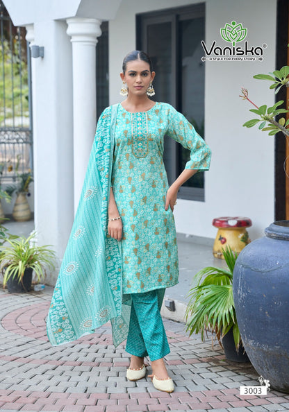 Sunrise Vol 3 Vaniska Capsule Readymade Pant Style Suits Wholesale Price
