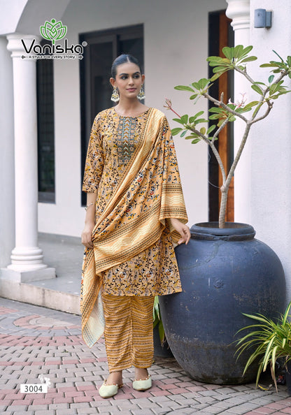 Sunrise Vol 3 Vaniska Capsule Readymade Pant Style Suits Wholesale Price