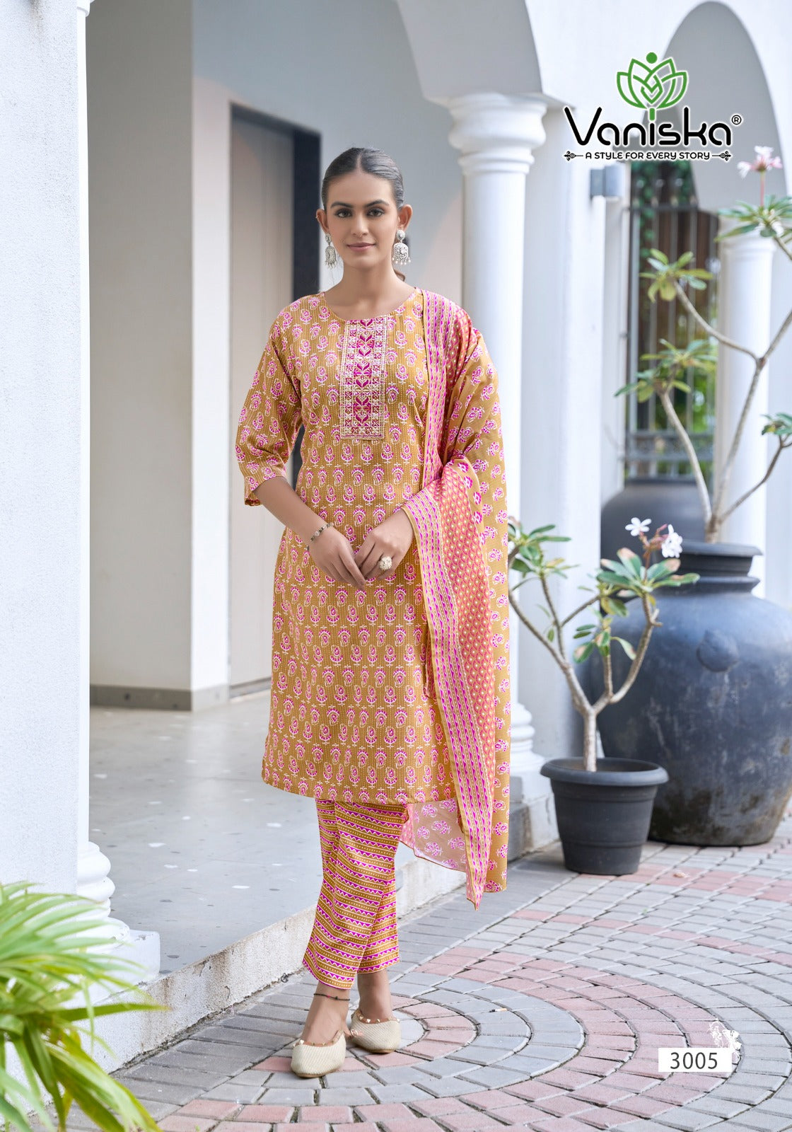 Sunrise Vol 3 Vaniska Capsule Readymade Pant Style Suits Wholesale Price