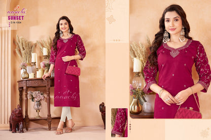 Sunset Aanchi Straight Cut Kurtis Exporter Ahmedabad