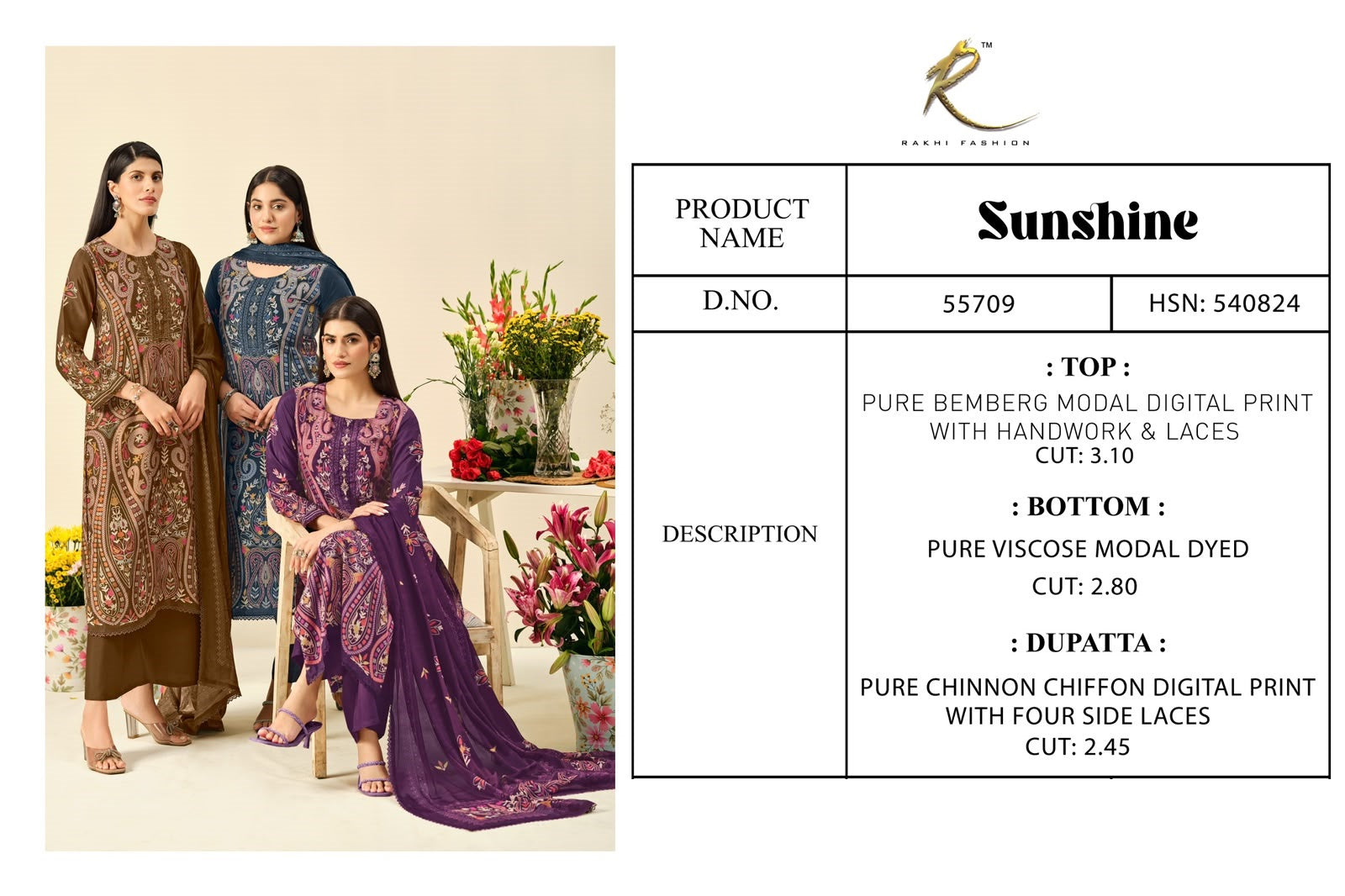 Sunshine Rakhi Fashion Bemberg Pant Style Suits Wholesale Price