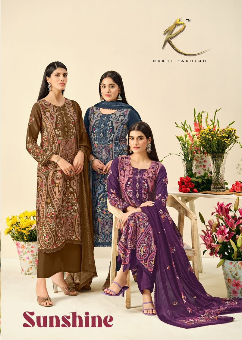 Sunshine Rakhi Fashion Bemberg Pant Style Suits Wholesale Price