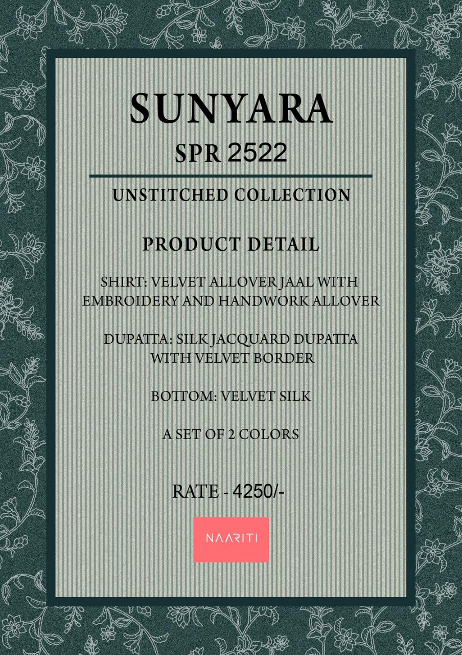 Sunyara Naariti Velvet Suits Supplier Ahmedabad