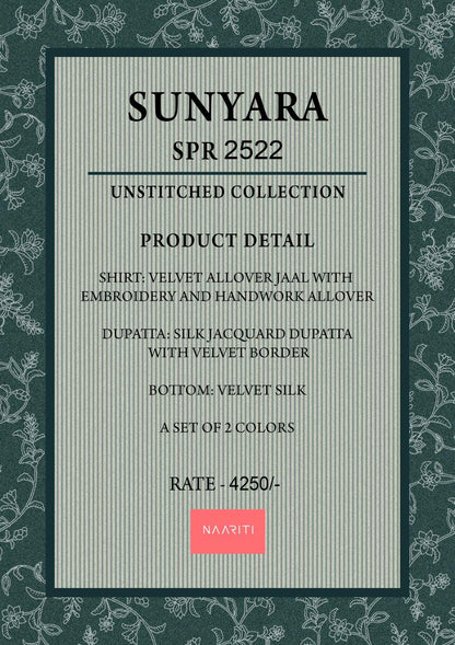 Sunyara Naariti Velvet Suits Supplier Ahmedabad