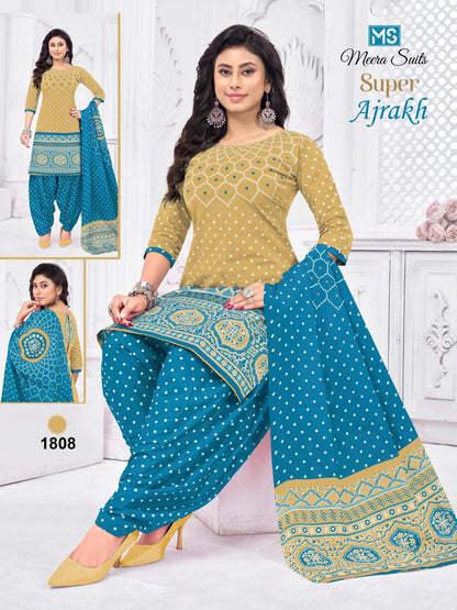 Super Ajrakh Meera Cotton Dress Material Supplier India
