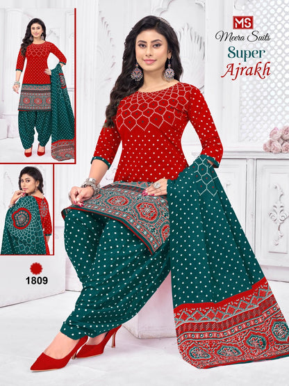 Super Ajrakh Meera Cotton Dress Material Supplier India