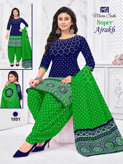 Super Ajrakh Meera Cotton Dress Material Supplier India