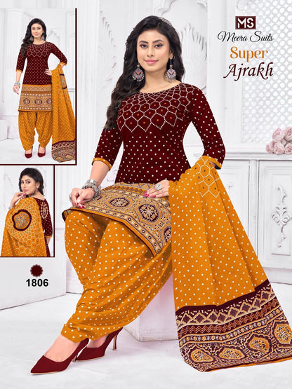 Super Ajrakh Meera Cotton Dress Material Supplier India