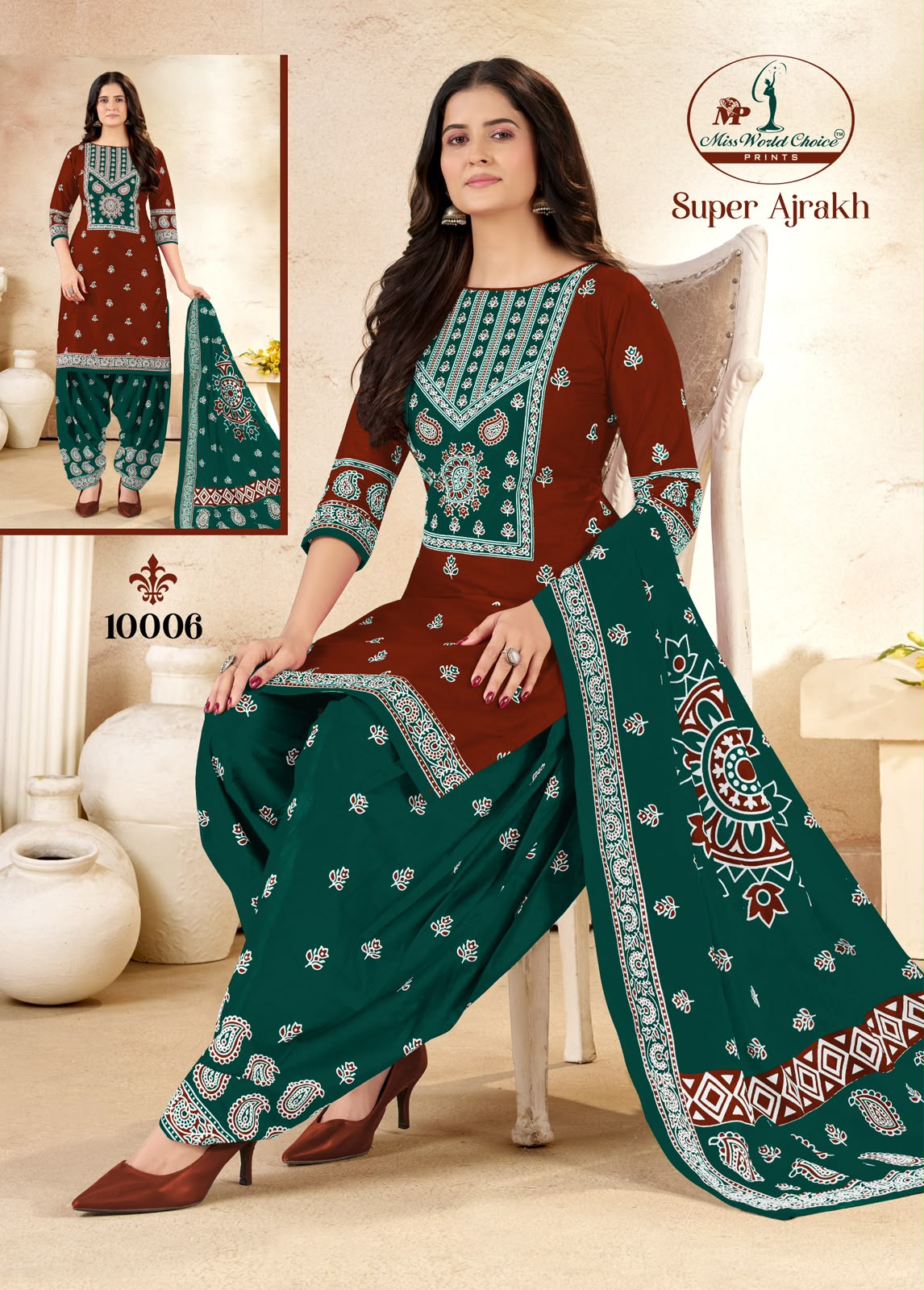 Super Ajrakh Vol 10 Miss World Choice Cotton Dress Material Supplier Gujarat