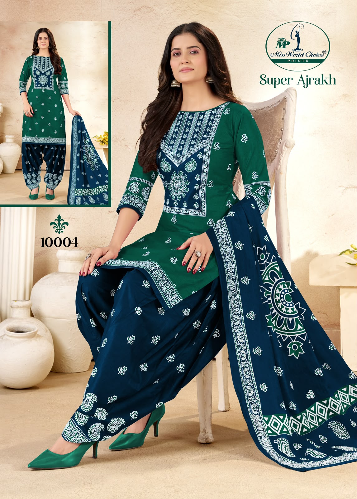 Super Ajrakh Vol 10 Miss World Choice Cotton Dress Material Supplier Gujarat