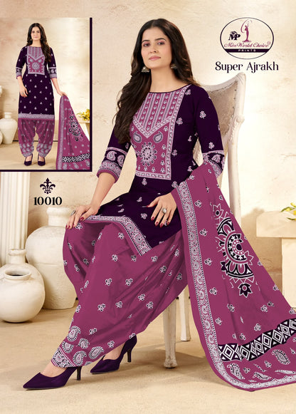 Super Ajrakh Vol 10 Miss World Choice Cotton Dress Material Supplier Gujarat