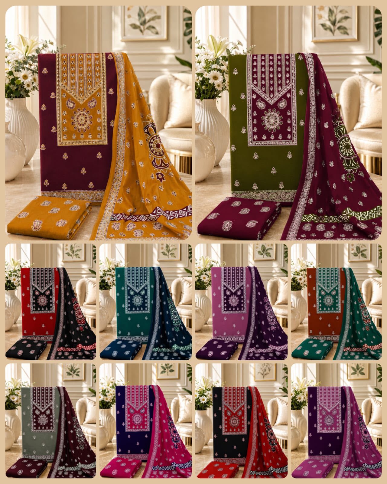 Super Ajrakh Vol 10 Miss World Choice Cotton Dress Material Supplier Gujarat