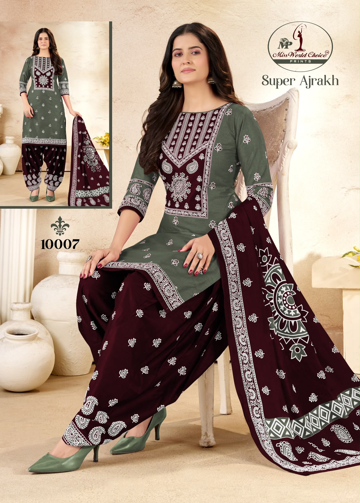 Super Ajrakh Vol 10 Miss World Choice Cotton Dress Material Supplier Gujarat