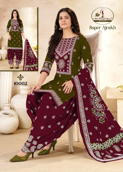 Super Ajrakh Vol 10 Miss World Choice Cotton Dress Material Supplier Gujarat