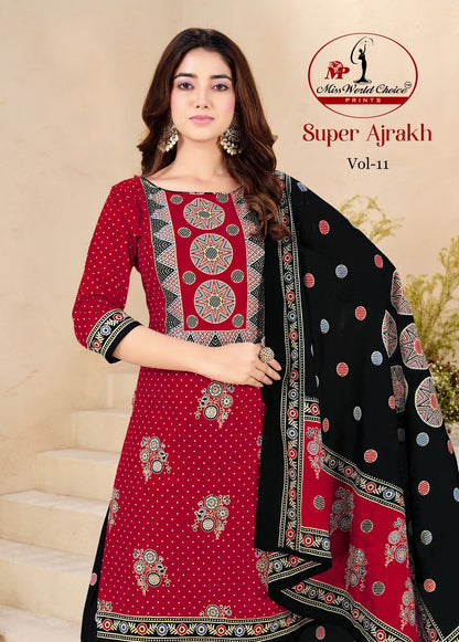 Super Ajrakh Vol 11 Miss World Choice Cotton Dress Material Manufacturer Gujarat