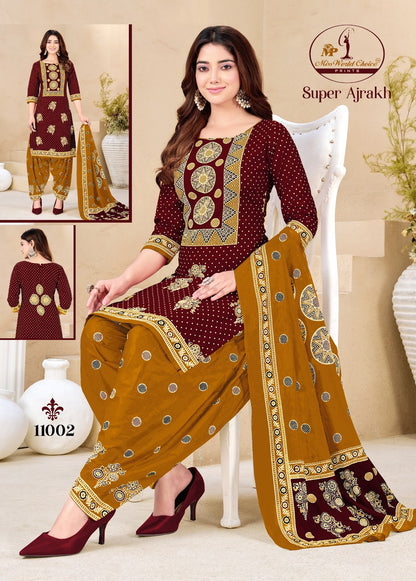 Super Ajrakh Vol 11 Miss World Choice Cotton Dress Material Manufacturer Gujarat
