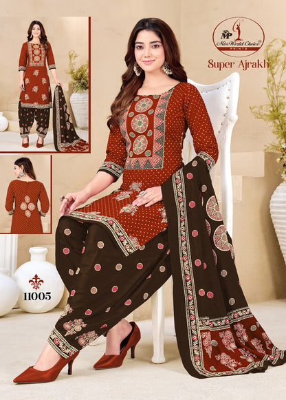 Super Ajrakh Vol 11 Miss World Choice Cotton Dress Material Manufacturer Gujarat