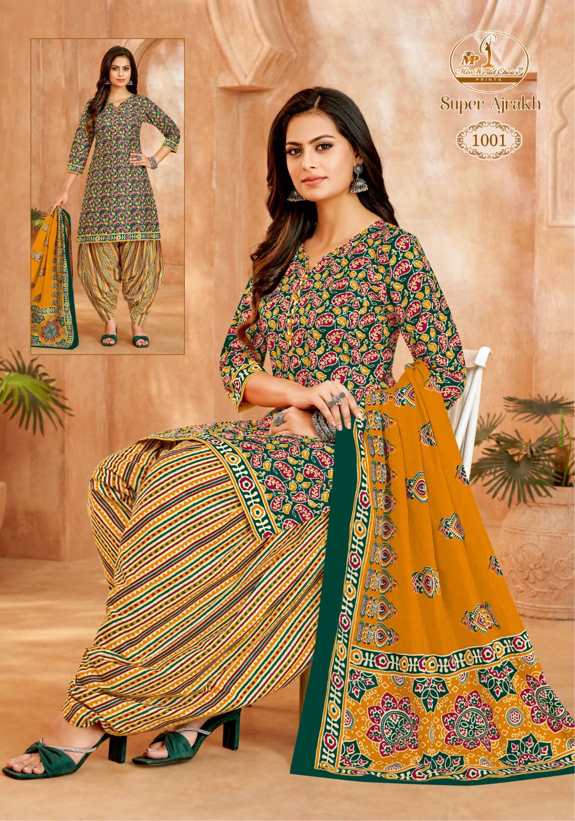 Super Ajrakh Vol 1 Miss World Choice Cotton Dress Material Wholesale Rate