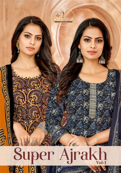 Super Ajrakh Vol 1 Miss World Choice Cotton Dress Material Wholesale Rate