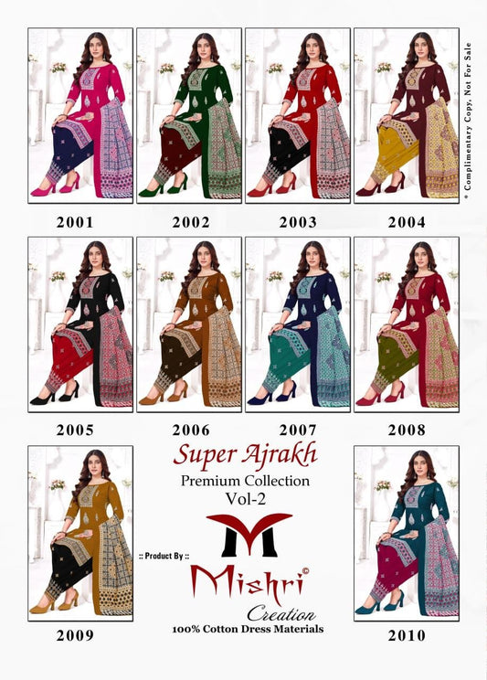 Super Ajrakh Vol 2 Mishri Cotton Dress Material Wholesale Price