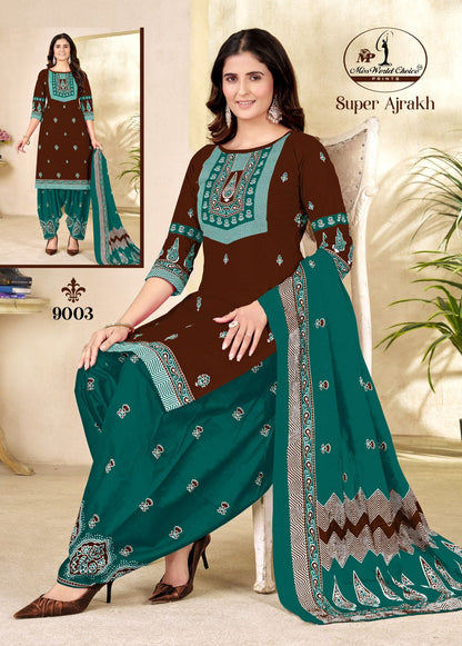 Super Ajrakh Vol 9 Miss World Choice Cotton Dress Material Supplier India