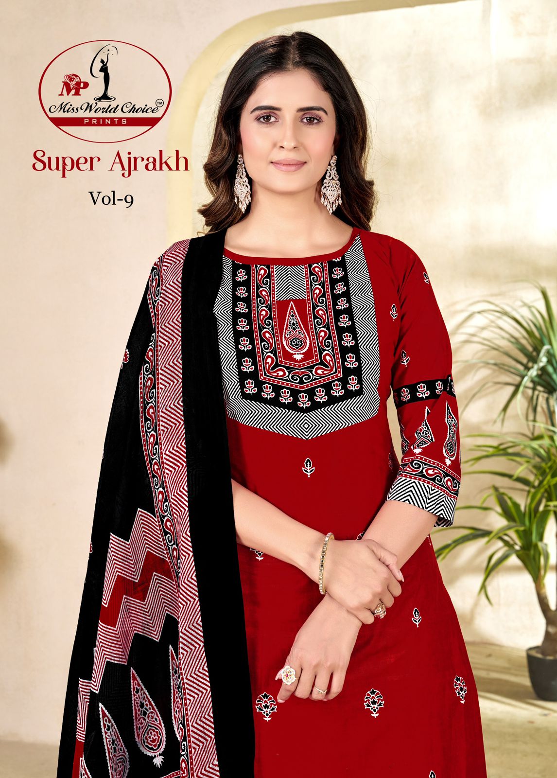 Super Ajrakh Vol 9 Miss World Choice Cotton Dress Material Supplier India