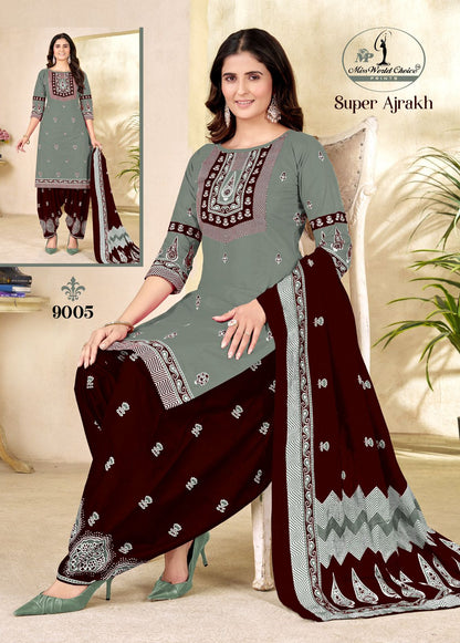 Super Ajrakh Vol 9 Miss World Choice Cotton Dress Material Supplier India