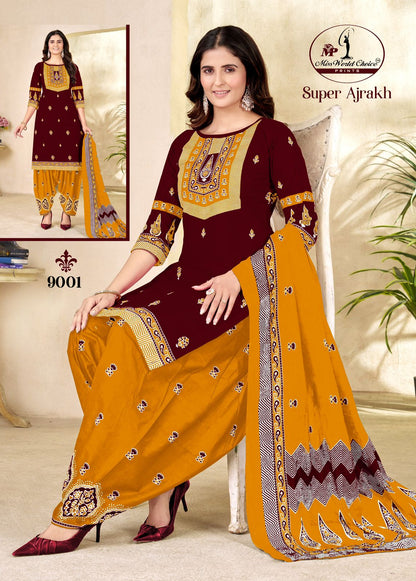 Super Ajrakh Vol 9 Miss World Choice Cotton Dress Material Supplier India