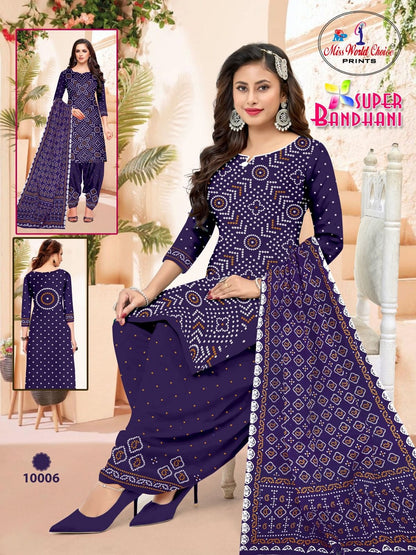Super Bandhani Vol 10 Miss World Choice Cotton Dress Material Exporter Ahmedabad