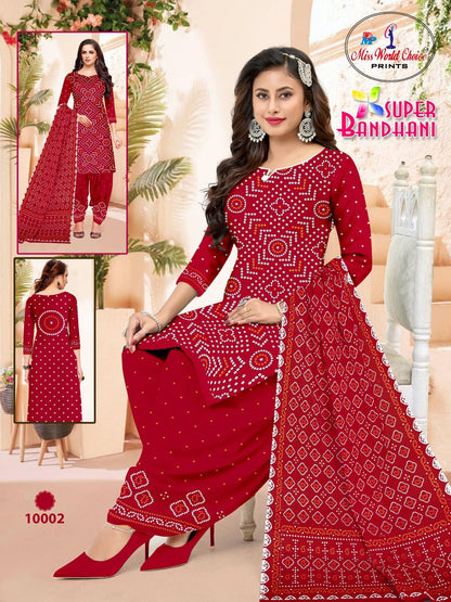 Super Bandhani Vol 10 Miss World Choice Cotton Dress Material Exporter Ahmedabad