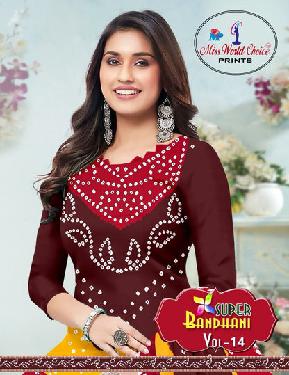 Super Bandhani Vol 14 Miss World Choice Cotton Dress Material Manufacturer Ahmedabad